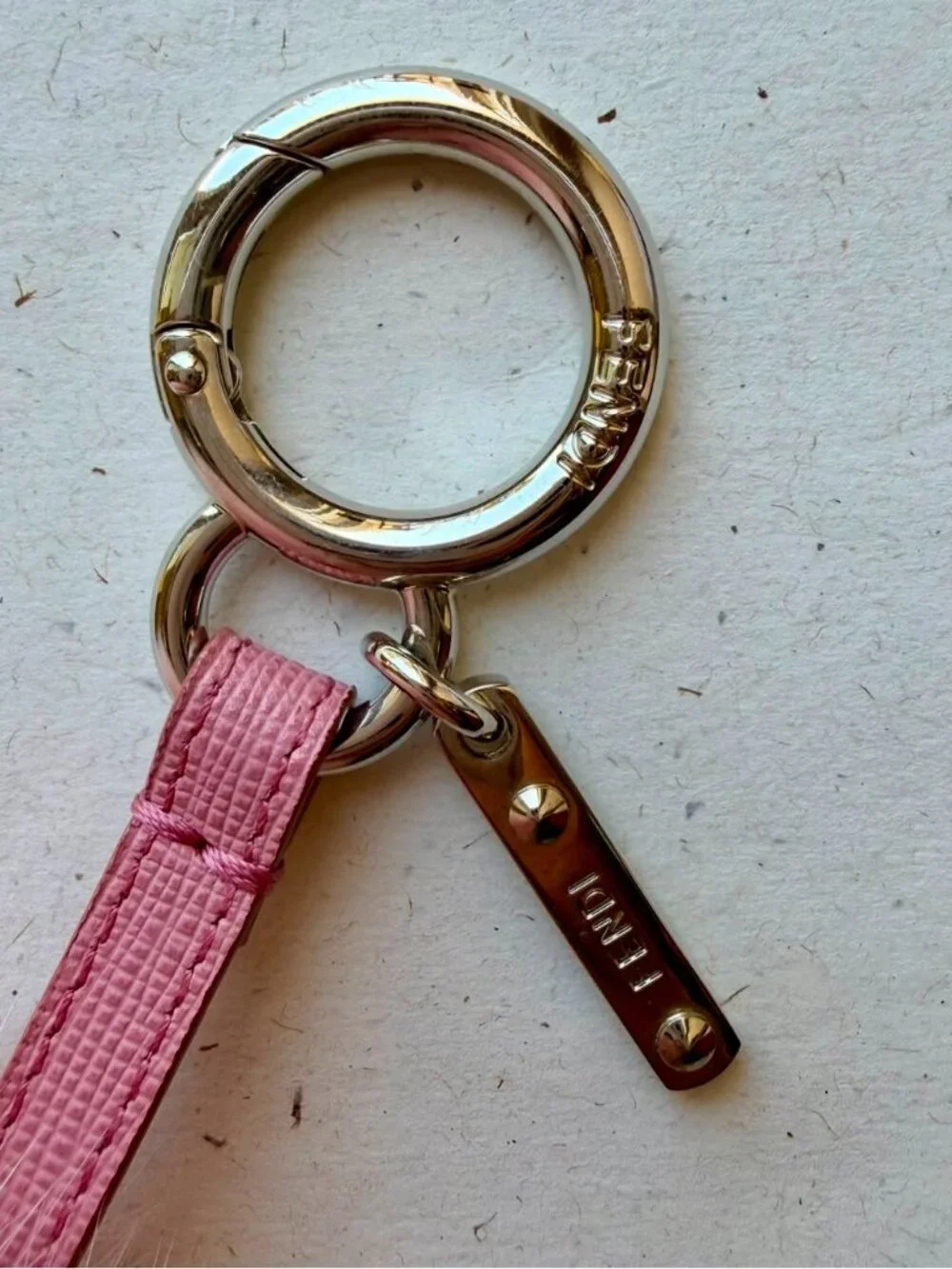Fendi Pink Fox Fur Pom Pom Bag Charm
